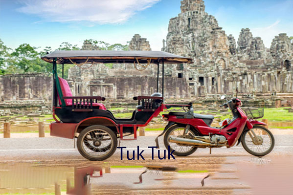 Here is Cambodia Tuk Tuk without Driver, Frontside Bayon Temple, Siem Reap Province